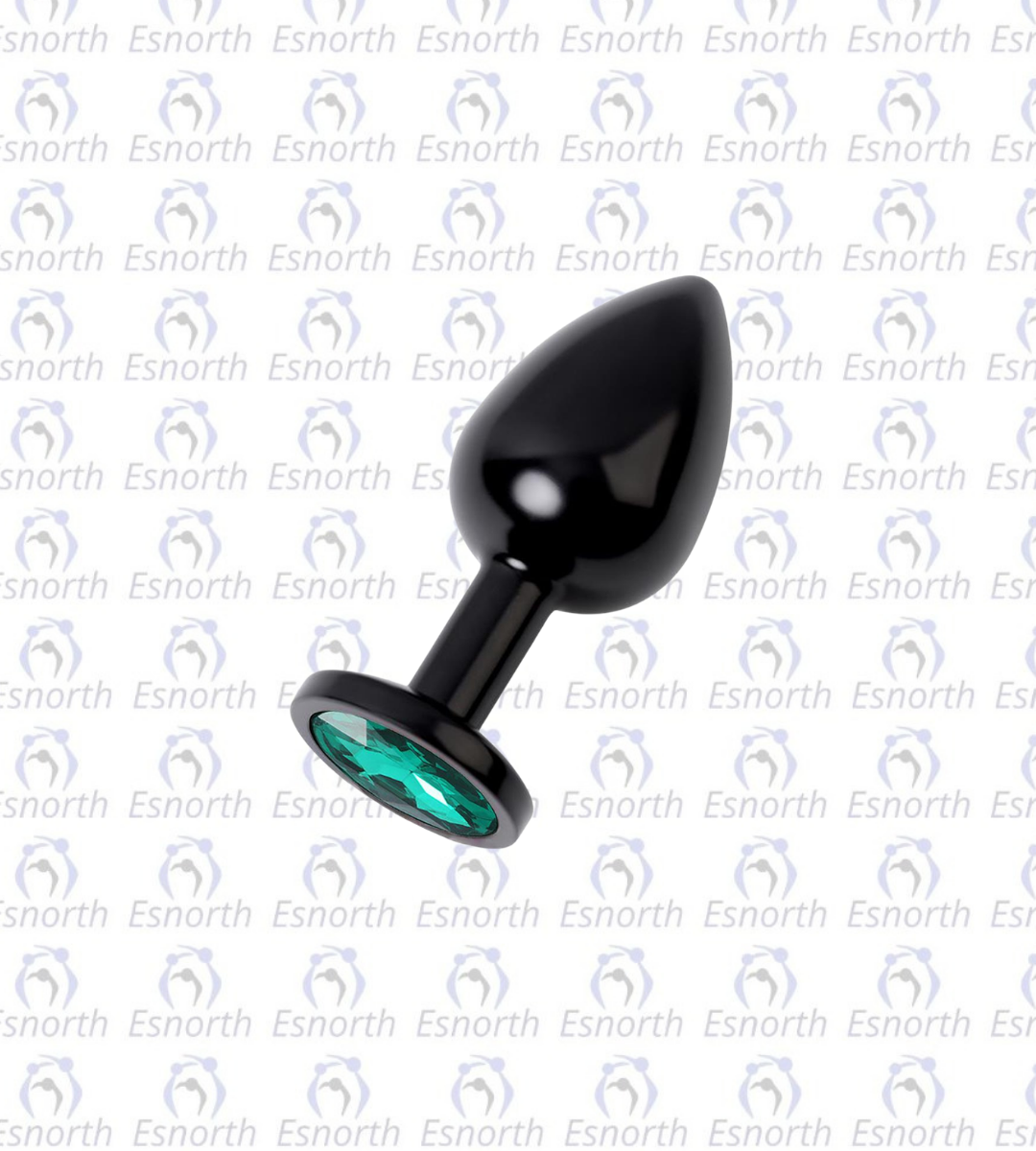 7 Cm Metal Yeşil Taşlı Siyah Anal Plug Küçük Boy - ürün görseli